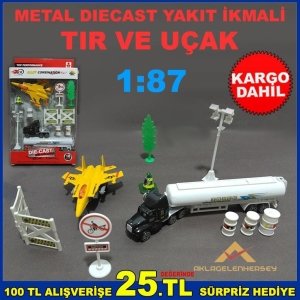 Ücretsiz Kargo 11 PCS 1:87 ÖLÇEKLİ METAL DIECAST TIR UÇAK SETİ