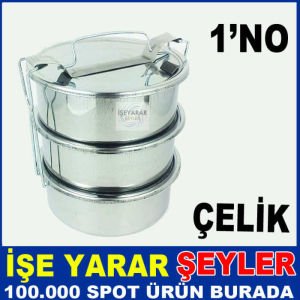 1.NO 1-2 KİŞİLİK 3'LÜ FULL ÇELİK SEFER TASI