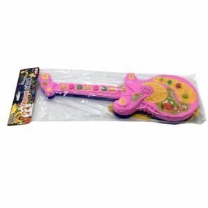 11 Tuşlu Türkçe Müzikli Notalı Pille Çalışan Oyuncak Çocuk Gitarı 35cm Oyuncak Gitar