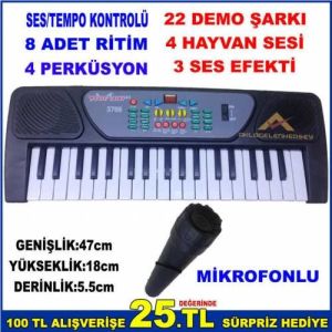 PROGRAM KAYIT İŞLEVLİ PİYANO ÇOCUKLARIN EĞLENEREK OYNUYACAĞI OYUNCAK MİKROFONLU PİANO