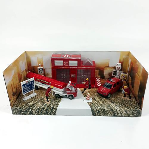 Metal İtfaiye Seti 10 Parça 37x19x14 Cm Die cast Metal Oyuncak
