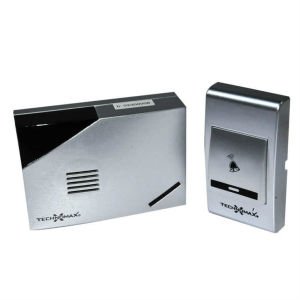 Metalik Gümüş Gri Uzaktan Kumandalı Kapı Zili 24 Melodi ile 100 metre Mesafede Çekim Gücü