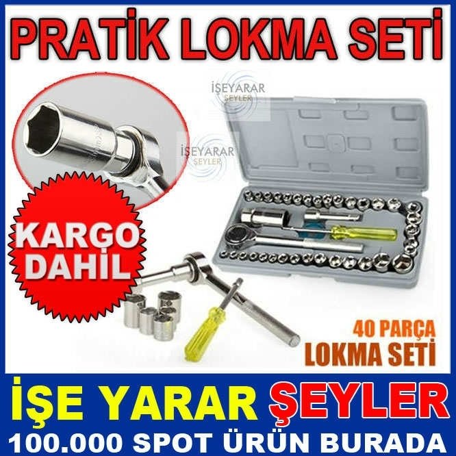 40 PARÇA ÇANTALI CIRCIRLI ÇELİK LOKMA SETİ-KD