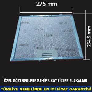 Alüminyum Davlumbaz Filtresi 275x254,5mm Ankastre Filtresi