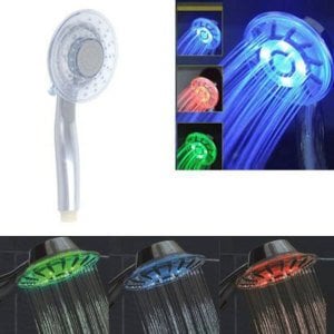 Beyaz Su Sensörlü Duş Başlığı 2 Fonksiyonlu Ve Led Işıklı Renk Değiştiren Krom Duş Başlığı