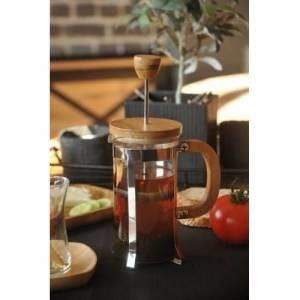 Bambu Kapaklı Cam Bitki Çayı ile Kahve Filtre French Press 350 ml Ultra Lüks Üründür