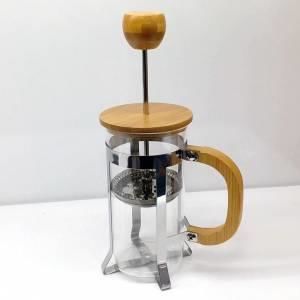 Bambu Kapaklı Cam Bitki Çayı ile Kahve Filtre French Press 350 ml Ultra Lüks Üründür