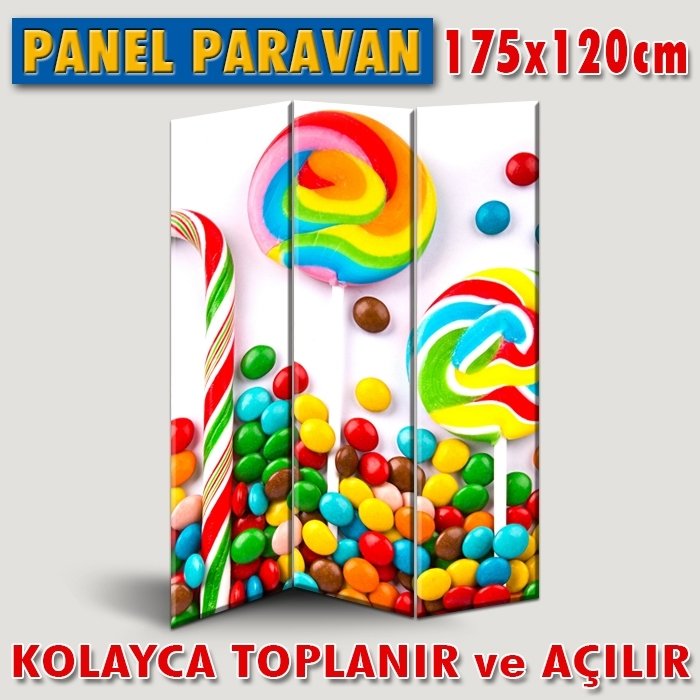 GÖRSELLİ KATLANIR PANEL BÖLME SİSTEMİ - RENKLİ ŞEKER KONFETİ
