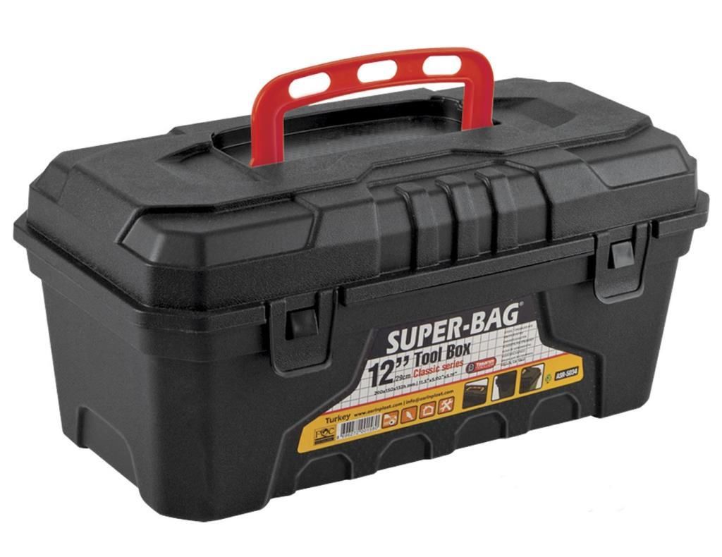 12'' Takım Çantası 29x15xh14cm 12inç Sağlam Plastikten Tool Box Asrın Plastik Süper-Bag Alet Çantası