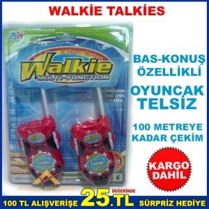 Ücretsiz Kargo WALKİE TALKİES OYUNCAK TELSİZ 100 METRE MESAFELİ