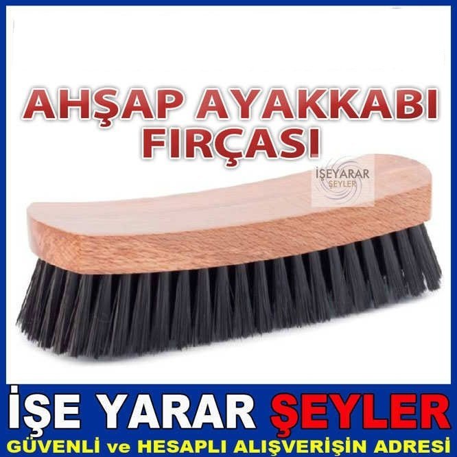 AHŞAP SAPLI AYAKKABI FIRÇASI İPEKSİ KIL YÜZEY