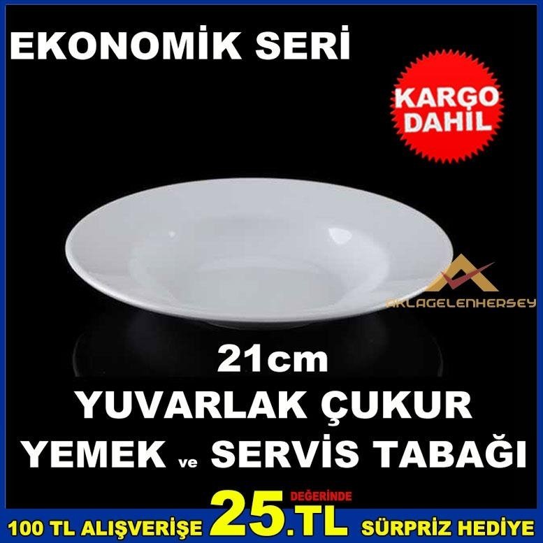 EKONOMİK BEYAZ MELAMİN 21cm SERVİS YEMEK TABAĞI