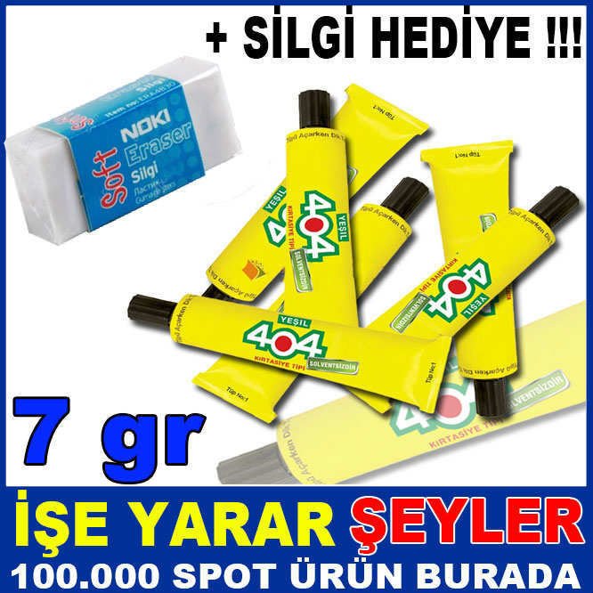 2 Adet 404 7gr Yapıştırıcı Uhu +Silgi Hediye
