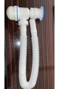 ÖZBEST Körüklü Tahliye Taslı Lavabo Evye Sifonu  Depolu Lavabo Evye Gider Borusu Metal Süzgeç 75 Cm Gırtlak