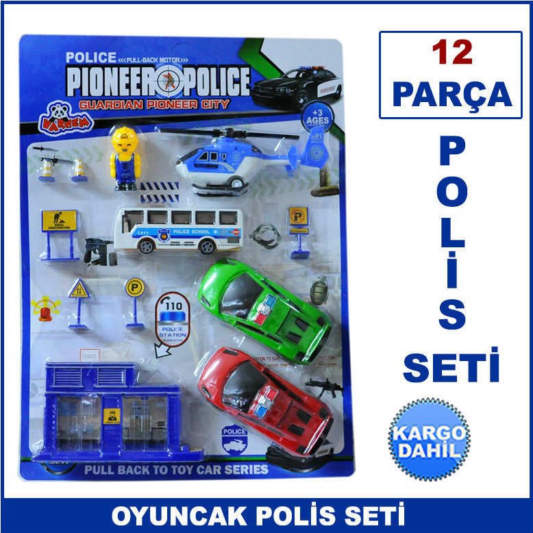 12 Parça Polis Seti Oyuncağı - Mesleki Oyuncak Setleri - Kaliteli ve Dayanıklı
