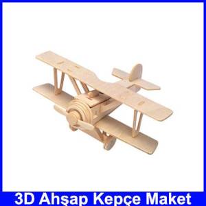 3D Ahşap Uçak Maketi Sağlıklı, Zeka Geliştirici Ve Eğitici 