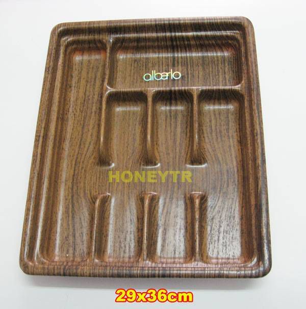 5 BÖLME AHŞAP GÖRÜNÜM ÇEKMECE İÇİ KAŞIKLIK 29x36