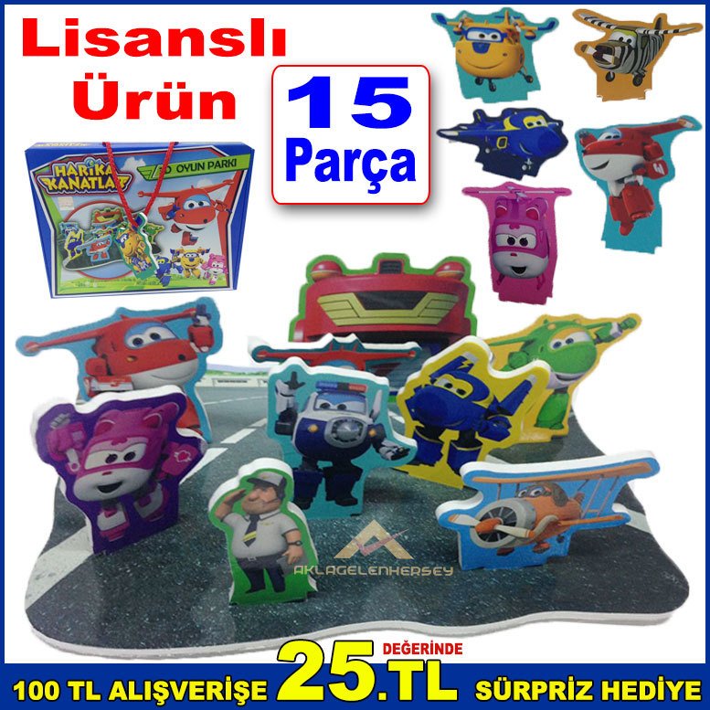 Lisanslı Harika Kanatlar 3D Oyun Parkı 15 Parça Kurşun Asker Tarzı Harika Kanatlar ve Arkadaşları