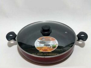 Büyük Boy Teflon Tencere Teflon Kaşığı Hediyeli 30 cm Cam Kapaklı