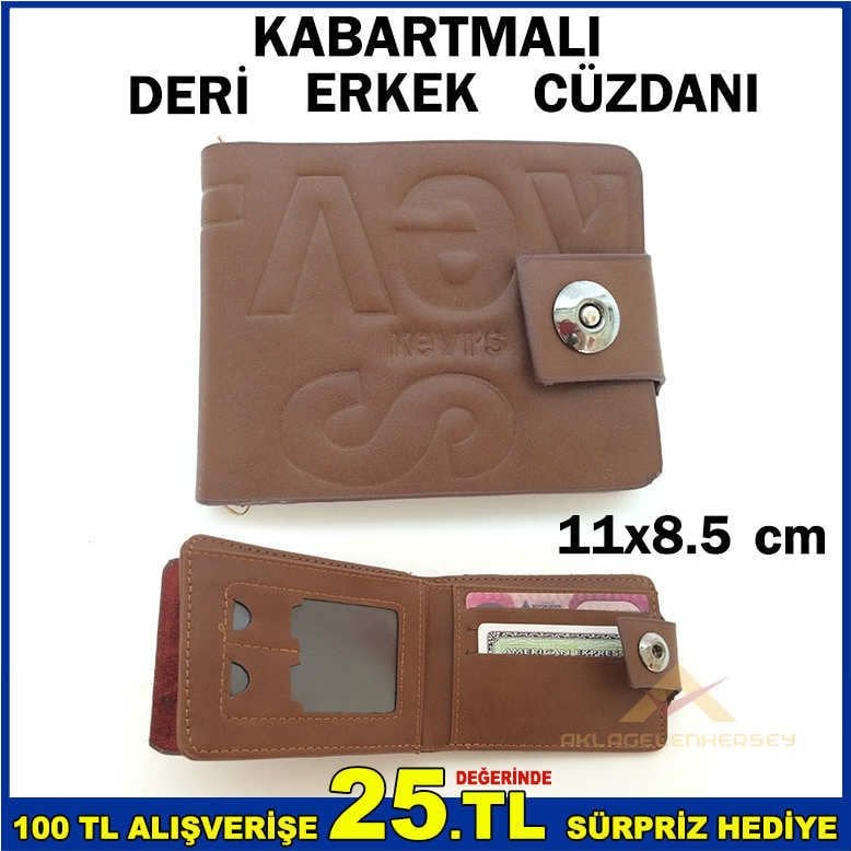 KEVIS YUMUŞAK DERİ KABARTMALI ERKEK CÜZDANI