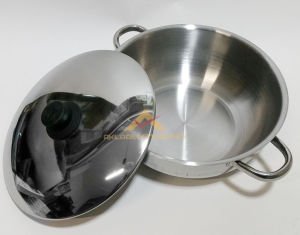 28cm ÇELİK KARNIYARIK TENCERESİ İNDÜKSİYON ÇELİK KAPSÜL TABAN 7 LİTRE BASIK TENCERE