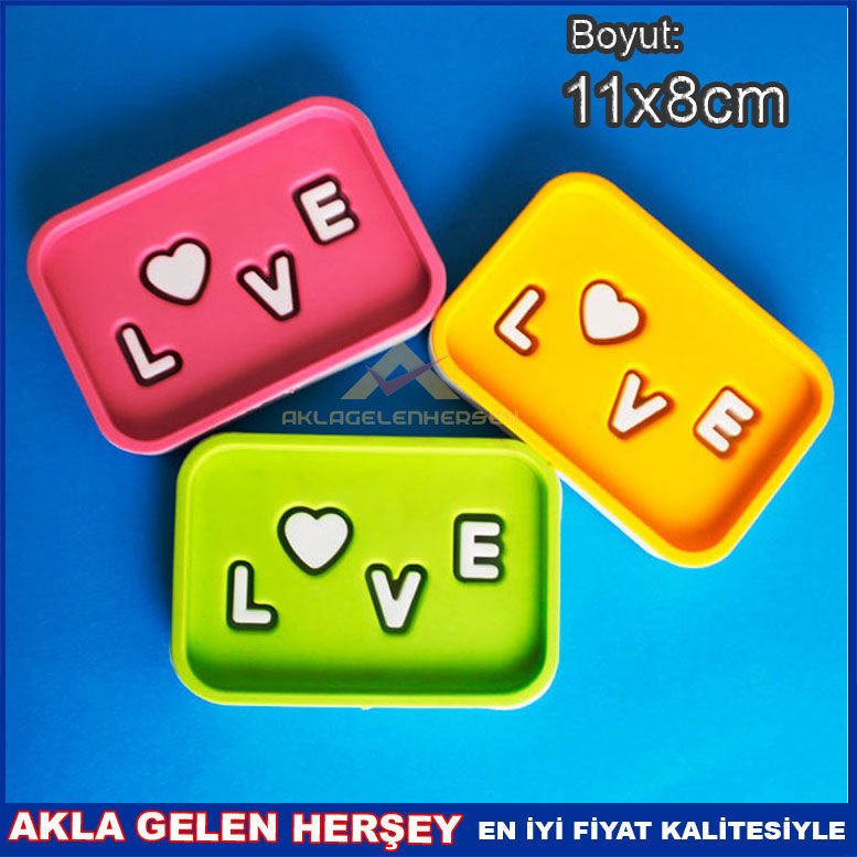 LOVE SAĞLAM PLASTİK 2 PARÇA RENKLİ SABUNLUK