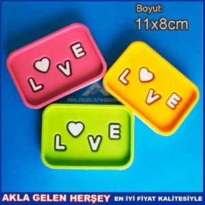 LOVE SAĞLAM PLASTİK 2 PARÇA RENKLİ SABUNLUK