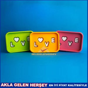 LOVE SAĞLAM PLASTİK 2 PARÇA RENKLİ SABUNLUK