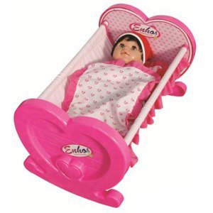 Enhoş Cancan Beşik 56x33cm Ebatında Eğitici ve Eğlenceli Sallanır Oyuncak Kalpli Beşik