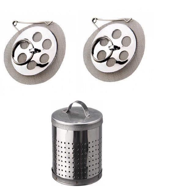 Süper 3lü Set Demlik içi Paslanmaz Çelik Çay Süzgeci ile 2 Adet Sök Tak Demlik Emziği Süzgeci