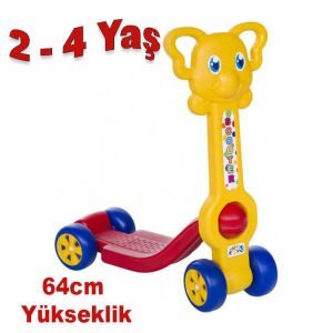 Sağlam Plastikten İç ve Dış Mekanda Kullanılabilen En Hoş Fil Model Scooter 2-4 Yaş Yükseklik 64cm