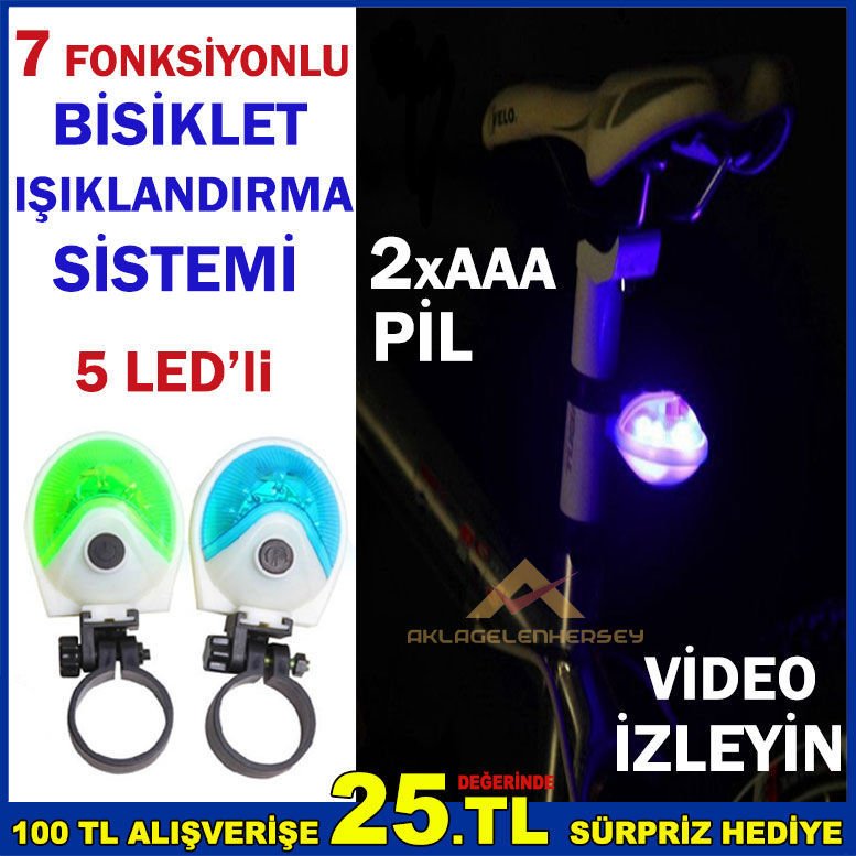 7 FONKSİYONLU ELEKTRONİK BİSİKLET IŞIK SİSTEMİ