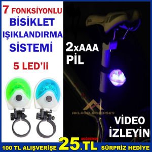 7 FONKSİYONLU ELEKTRONİK BİSİKLET IŞIK SİSTEMİ
