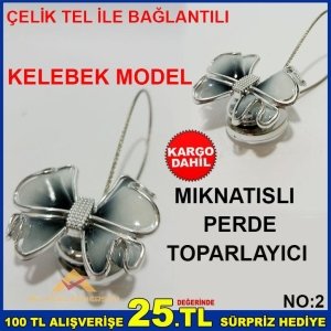 KELEBEK MODEL MIKNATISLI PERDE TOPARLAYICI