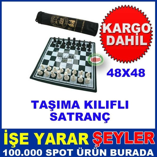 ÖĞRENCİLERE ÖZEL 48x48cm  KUMAŞ TAŞIMA ÇANTALI SATRANÇ SET TAKIMI