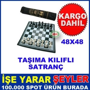 ÖĞRENCİLERE ÖZEL 48x48cm  KUMAŞ TAŞIMA ÇANTALI SATRANÇ SET TAKIMI