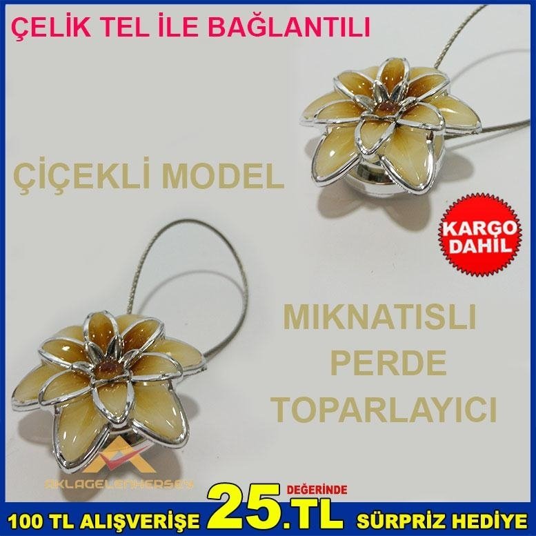 ÇİÇEKLİ MODEL MIKNATISLI PERDE TOPARLAYICI