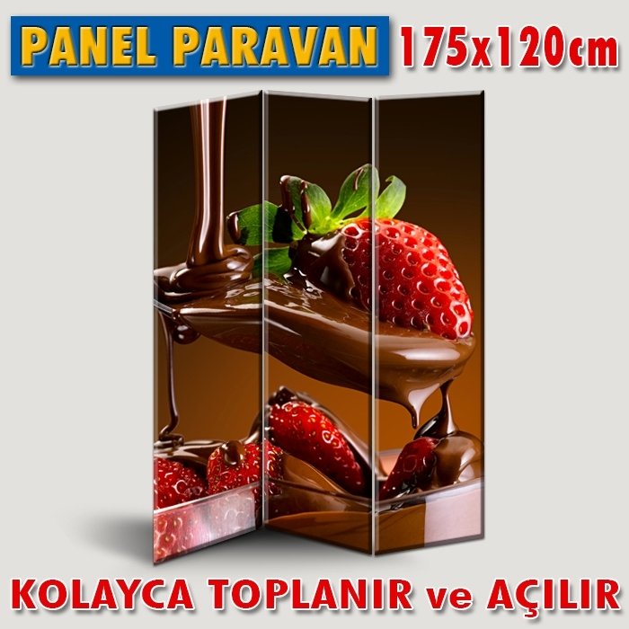GÖRSELLİ KATLANIR PANEL BÖLME SİSTEMİ - ÇİLEK & ÇİKOLATA