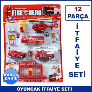 12 Parça İtfaiye Seti Oyuncağı - Mesleki Oyuncak Setleri - Kaliteli ve Dayanıklı