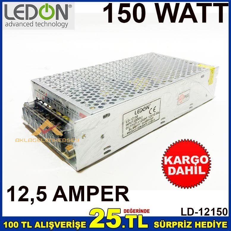 150 VOLT 12,5 Ah AMPER TRAFO ADAPTÖR GÜÇ KAYNAĞI