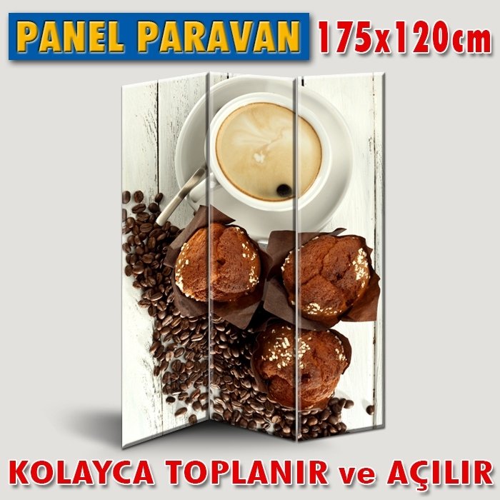 GÖRSELLİ KATLANIR PANEL BÖLME SİSTEMİ - CUPCAKE & KAHVE