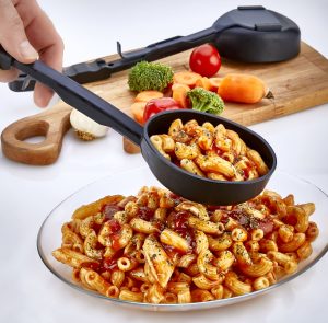 Mekanizmalı Kepçe Kevgir Kaşık 3in1 Fonksiyonlu Yemek Servis Seti Teflonu Çizmez. Kırılmaz-Paslanmaz