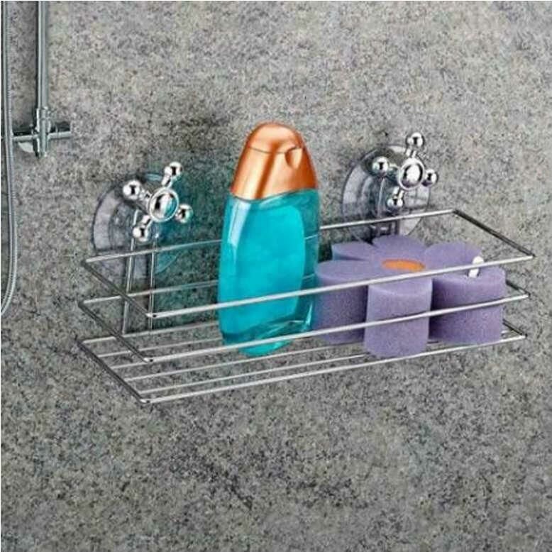 Paslanmaz Çelik Vakumlu Banyo Rafı - Vantuzlu Duş Rafı - Şampuanlık