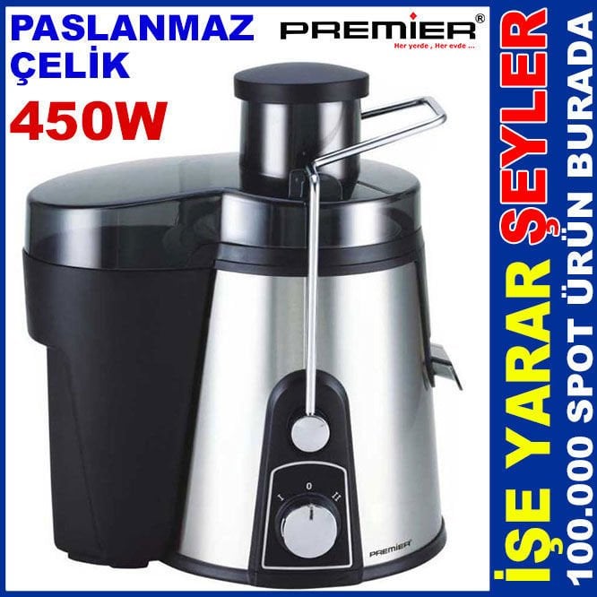 PREMIER GENİŞ HAZNELİ 450W KATI MEYVE SIKACAĞI