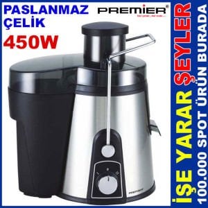 PREMIER GENİŞ HAZNELİ 450W KATI MEYVE SIKACAĞI