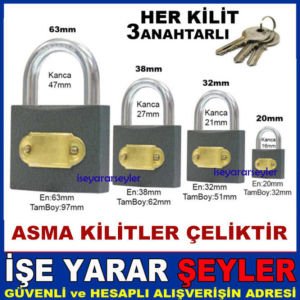 38mm GÖVDELİ ÇELİK ASMA KİLİT KAPI DOLAP KİLİDİ