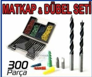 Çelik matkap uçları vidalama için bit uçlar dübeller 300 PARÇA MATKAP UCU ve DÜBEL SETİ ÖZEL ÇANTALI