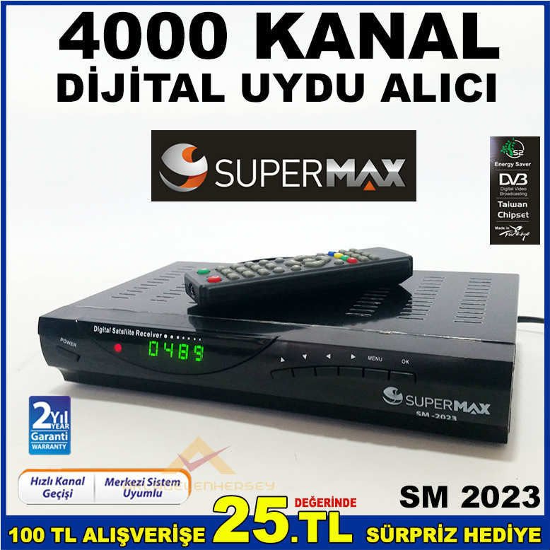4000 KANAL RF ÇIKIŞLI KASALI UYDU CİHAZI SM 2023