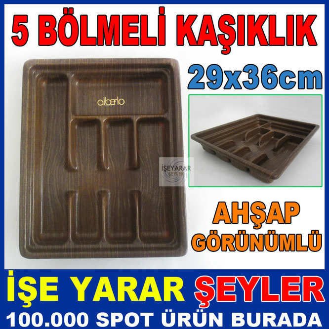 5Lİ AHŞAP GÖRÜNÜMLÜ KAŞIKLIK 29x36cm ÇEKMECE İÇİ