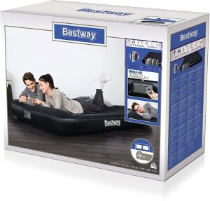 67464 KAMP YATAK FLOK SIYAH +POMPA 203X152CMUT 2